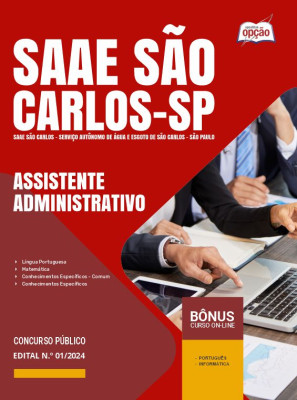 Apostila SAAE São Carlos - SP 2024 - Assistente Administrativo