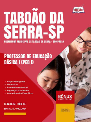 Apostila Prefeitura de Taboão da Serra - SP 2024 - Professor de Educação Básica I (PEB I)