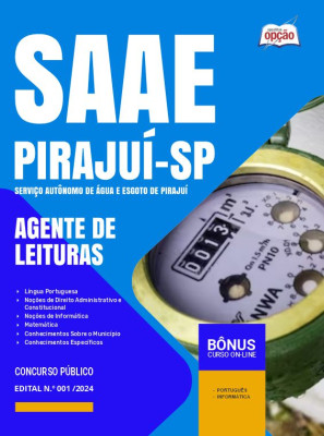 Apostila SAAE Pirajuí SP 2024 - Agente de Leituras