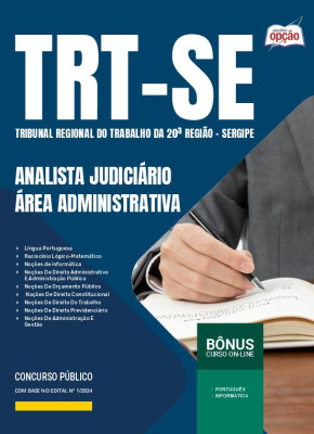 Apostila TRT-SE 2024 - Analista Judiciário - Área Administrativa