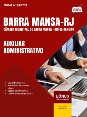 Apostila Câmara de Barra Mansa - RJ 2024 - Auxiliar Administrativo