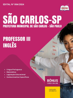 Apostila Prefeitura de São Carlos - SP 2024 - Professor III - Inglês