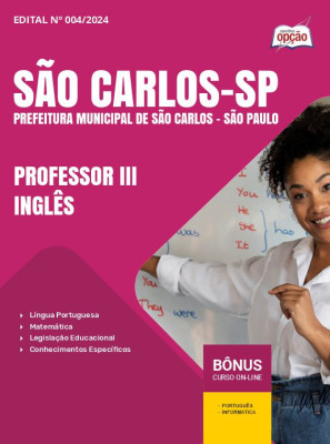 Apostila Prefeitura de São Carlos - SP em PDF - Professor III - Inglês 2024