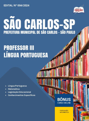 Apostila Prefeitura de São Carlos - SP 2024 - Professor III - Língua Portuguesa