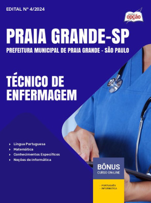 Apostila Prefeitura de Praia Grande - SP 2024 - Técnico de Enfermagem