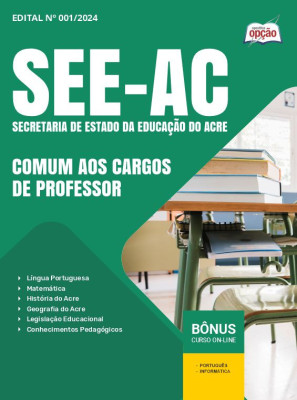 Apostila SEE-AC em PDF - Comum aos Cargos de Professor 2024