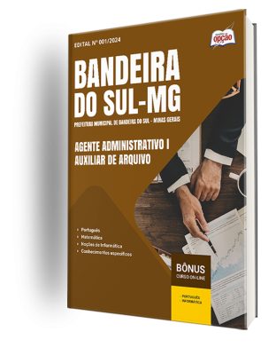 Apostila Prefeitura de Bandeira do Sul - MG 2024 -  Agente Administrativo I - Auxiliar de Arquivo