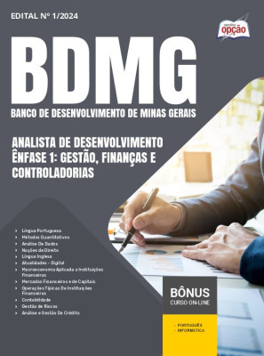 Apostila BDMG 2024 - Analista de Desenvolvimento - Ênfase 1: Gestão, Finanças e Controladorias