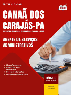 Apostila Prefeitura de Canaã dos Carajás - PA 2024 - Agente de Serviços Administrativos