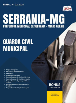 Apostila Prefeitura de Serrania - MG em PDF - Guarda Civil Municipal 2024