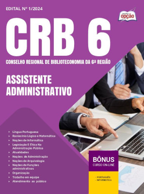 Apostila CRB 6 em PDF - Assistente Administrativo 2024