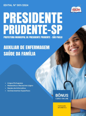 Apostila Prefeitura de Presidente Prudente - SP 2024 - Auxiliar de Enfermagem Saúde da Família