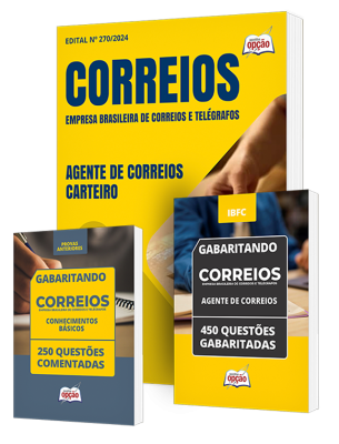 Combo Correios (3 em 1) - Agente de Correios - Carteiro (Apostila + Questões Gabaritadas + Comentadas)