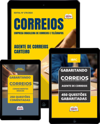 Combo Correios (3 em 1) Agente de Correios - Carteiro (Apostila + Questões Gabaritadas + Comentadas)