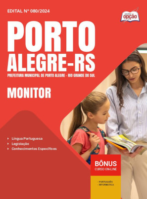 Apostila Prefeitura de Porto Alegre - RS em PDF - Monitor 2024