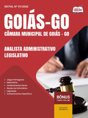 Apostila Câmara de Goiás - GO em PDF - Analista Administrativo Legislativo 2024