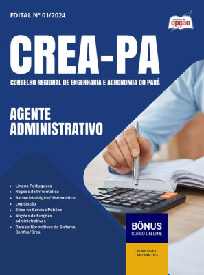 Apostila CREA-PA em PDF - Agente Administrativo 2024