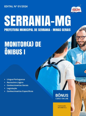 Apostila Prefeitura de Serrania - MG em PDF - Monitor(a) de Ônibus I 2024