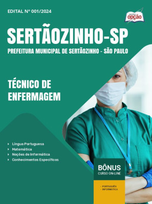 Apostila Prefeitura de Sertãozinho - SP (Sertãozinho Saúde) 2024 - Técnico de Enfermagem