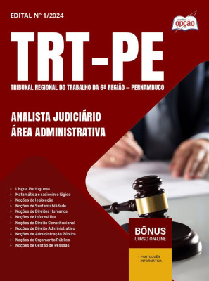 Apostila TRT-PE em PDF - Analista Judiciário - Área Administrativa 2024