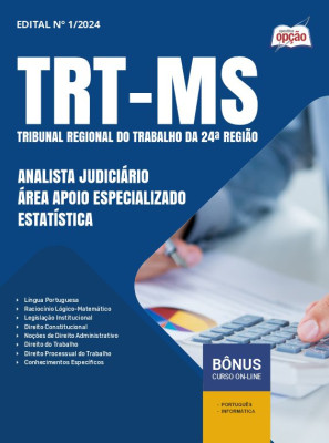 Apostila TRT-MS 2024 - Analista Judiciário - Área Apoio Especializado - Estatística