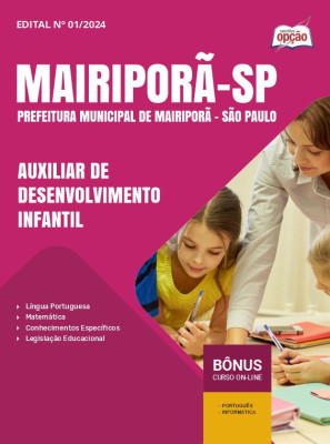 Apostila Prefeitura de Mairiporã - SP em PDF - Auxiliar de Desenvolvimento Infantil 2024