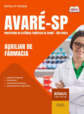 Apostila Prefeitura de Avaré - SP 2025 - Auxiliar de Fármacia