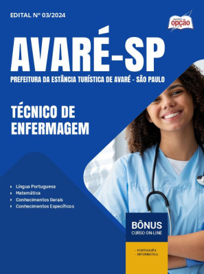 Apostila Prefeitura de Avaré - SP em PDF - Técnico de Enfermagem 2024