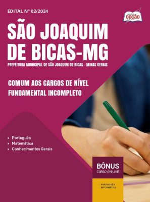 Apostila Prefeitura de São Joaquim de Bicas - MG 2024 - Comum aos Cargos de Nível Fundamental Incompleto