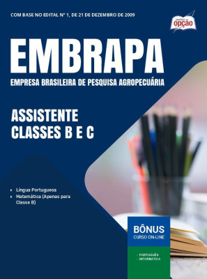 Apostila Embrapa em PDF - Assistente Classes B e C 2024