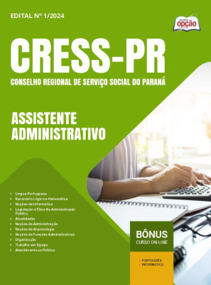 Apostila CRESS-PR em PDF - Assistente Administrativo 2024