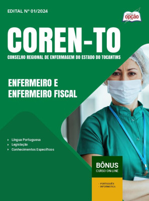 Apostila COREN-TO em PDF - Enfermeiro e Enfermeiro Fiscal 2024