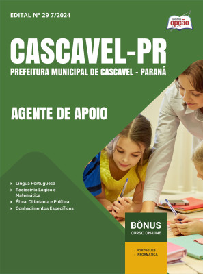 Apostila Prefeitura de Cascavel - PR 2024 - Agente de Apoio