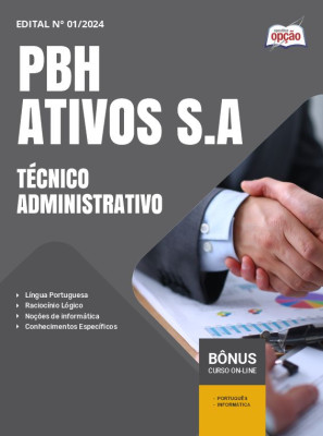 Apostila PBH Ativos S.A 2024 - Técnico Administrativo