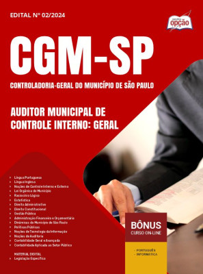 Apostila CGM SP em PDF - Auditor Municipal de Controle Interno: Geral 2024