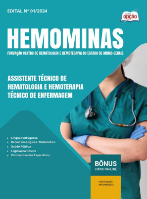 Apostila Hemominas 2024 -  Assistente Técnico de Hematologia e Hemoterapia -Técnico de Enfermagem