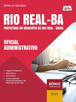 Apostila Prefeitura de Rio Real - BA em PDF - Oficial Administrativo 2025