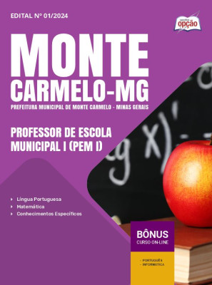 Apostila Prefeitura de Monte Carmelo - MG 2024 - Professor de Escola Municipal I (PEM I)