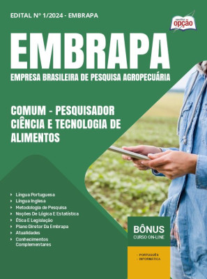 Apostila EMBRAPA 2024 - Comum - Pesquisador - Ciência e Tecnologia de Alimentos - Área 1