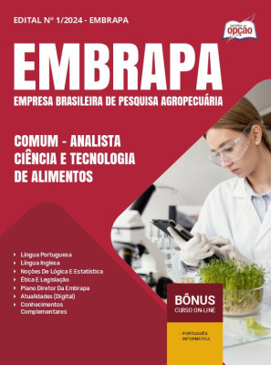 Apostila EMBRAPA 2024 - Comum - Analista - Ciência e Tecnologia de Alimentos - Área 1