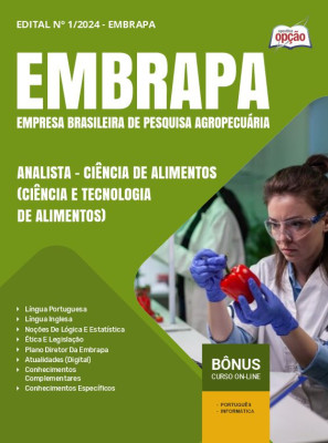 Apostila EMBRAPA 2024 - Analista - Ciência de Alimentos (Ciência e Tecnologia de Alimentos)