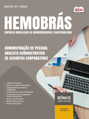 Apostila Hemobrás 2024 - Administração De Pessoal - Analista Administrativo De Assuntos Corporativos 