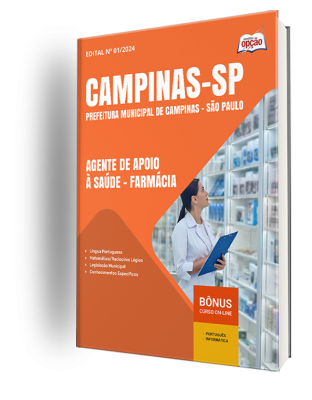 Apostila Prefeitura de Campinas - SP 2024 - Agente de Apoio à Saúde - Farmácia