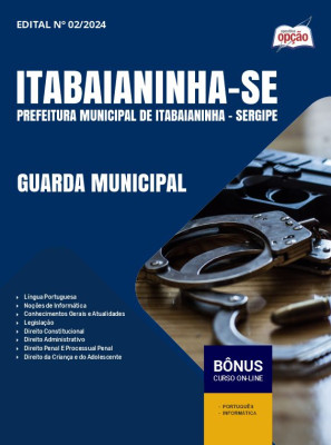 Apostila Prefeitura de Itabaianinha - SE em PDF - Guarda Municipal 2024