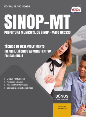 Apostila Prefeitura de Sinop - MT 2024 - Técnico De Desenvolvimento Infantil (Técnico Administrativo Educacional)