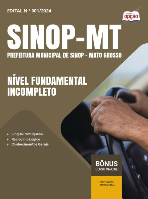 Apostila Prefeitura de Sinop - MT 2024 - Nível Fundamental Incompleto