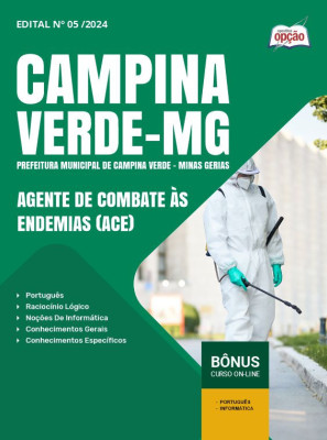 Apostila  Prefeitura de Campina Verde - MG em PDF - Agente de Combate às Endemias (ACE) 2025