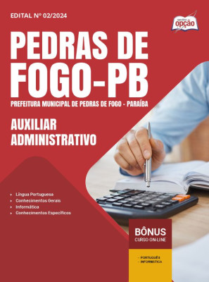 Apostila Prefeitura de Pedras de Fogo - PB 2025 - Auxiliar Administrativo