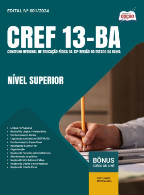 Apostila CREF 13 - BA - Nível Superior - Agente de Orientação e Fiscalização, Assistente Administrativo, Assistente Financeiro, Secretariado (a) Executivo (a)