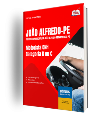 Apostila Prefeitura de João Alfredo - PE 2025 - Motorista CNH Categoria B ou C